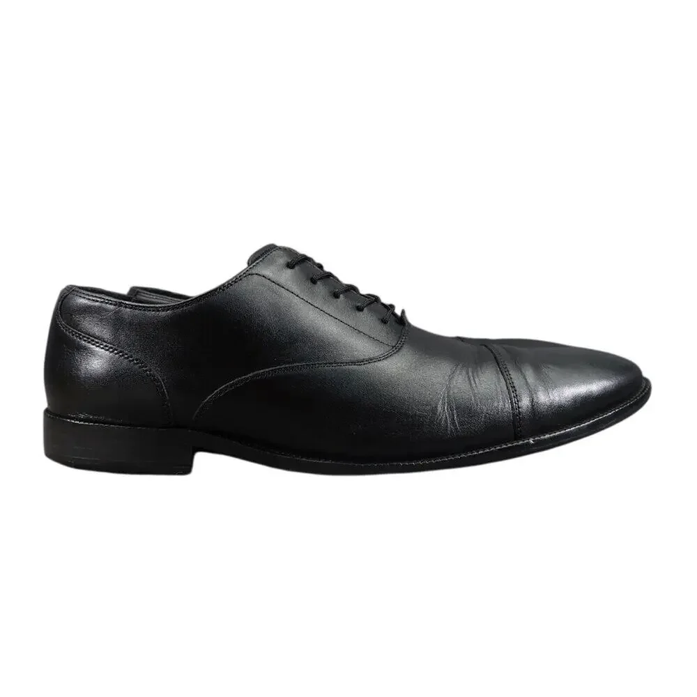 Cole Haan Shoes Men 12 Oxford Broadway Cap Toe Leather Black Classic Dress Event